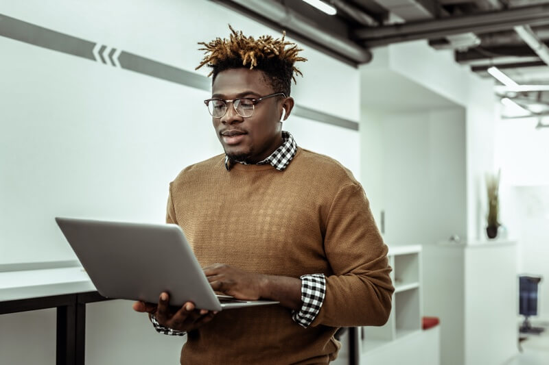 A person walking in the hallway